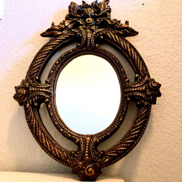 NWT PARAGON Ornate Bronze Oval Framed Wall Mirror 19x15